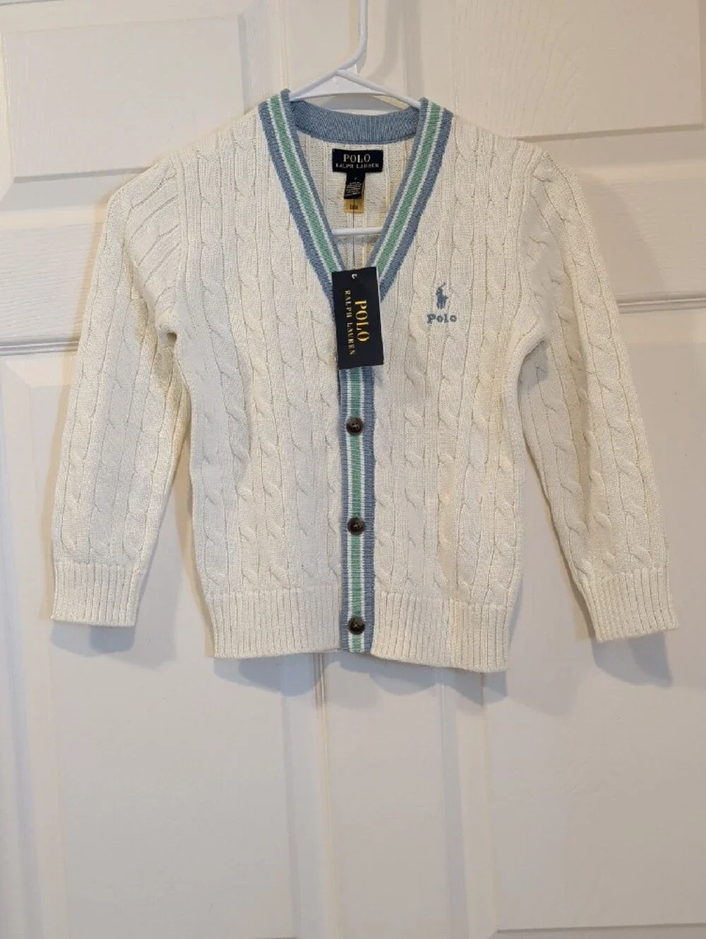 Ralph Lauren 100% Cotton Cricket Cardigan NWT Ready for Gifting  Size 6